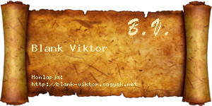 Blank Viktor névjegykártya